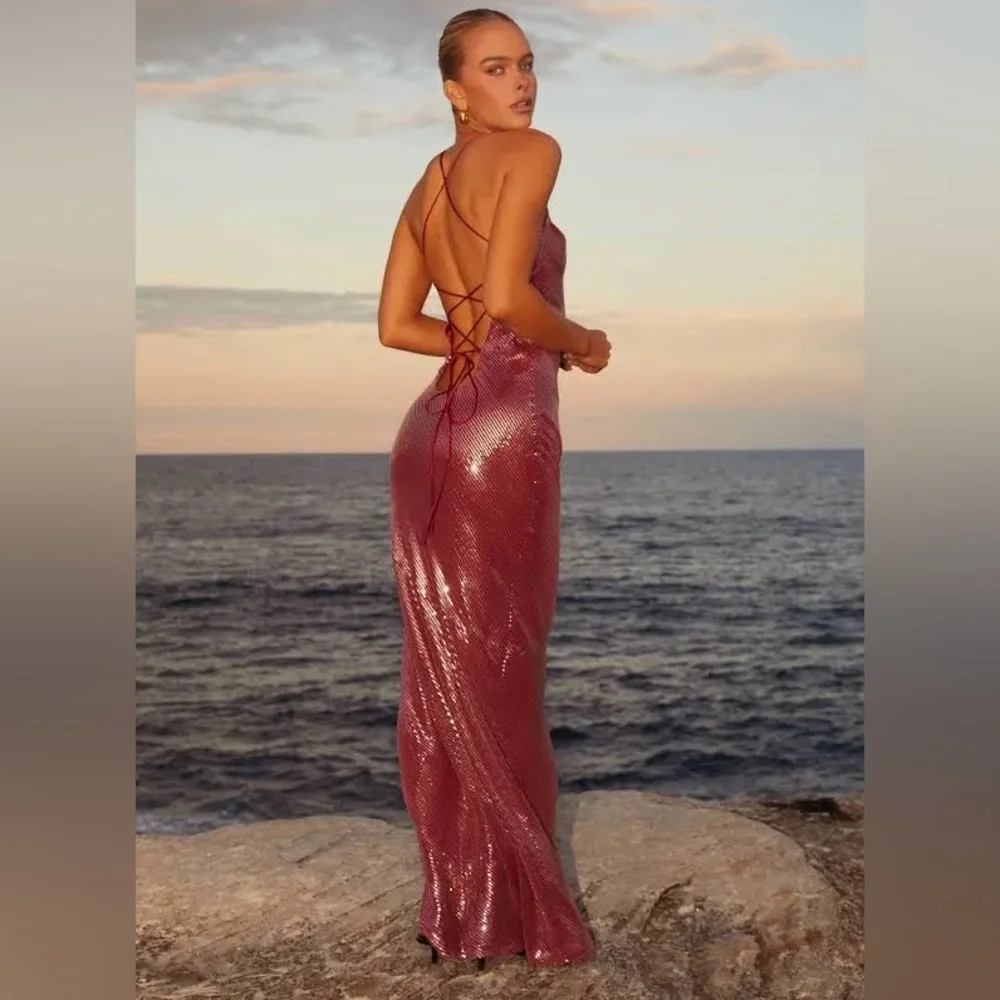 Peppermayo - Jada Sequin Maxi Dress - Red - Picture 2 of 4